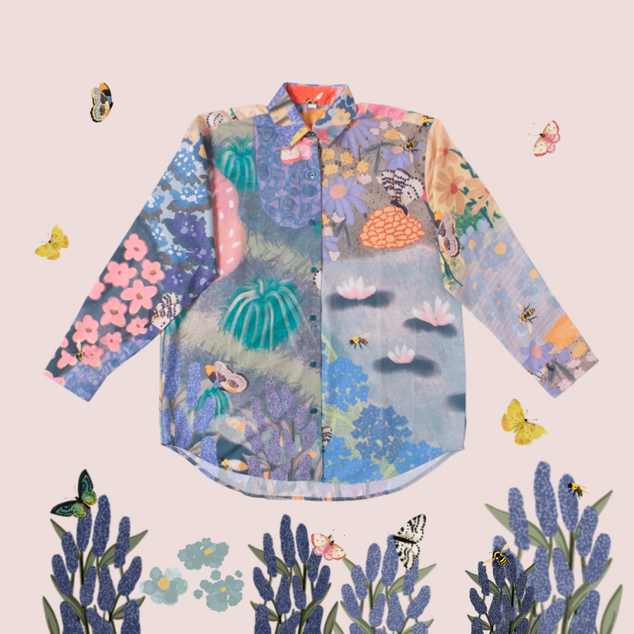 Butterflies & Bees Oversized Shirt