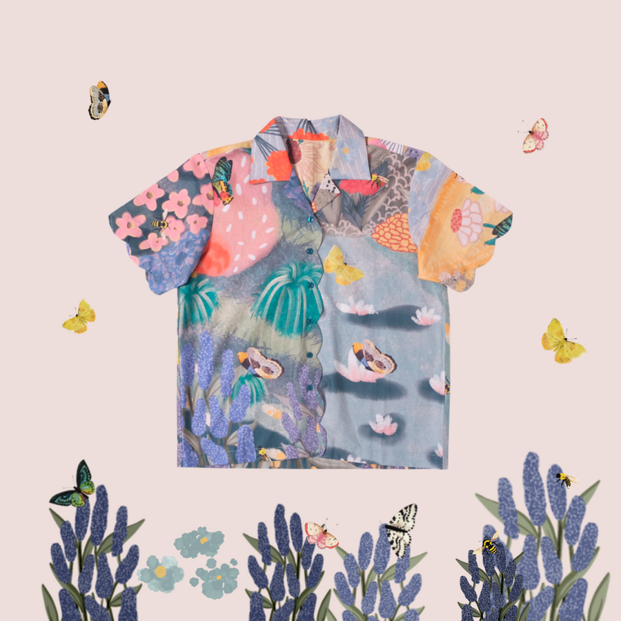 Butterflies & Bees Scallop Everyday Shirt