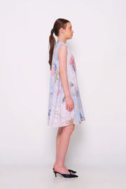 Blue Sentimental Sleeveless Poplin Dress