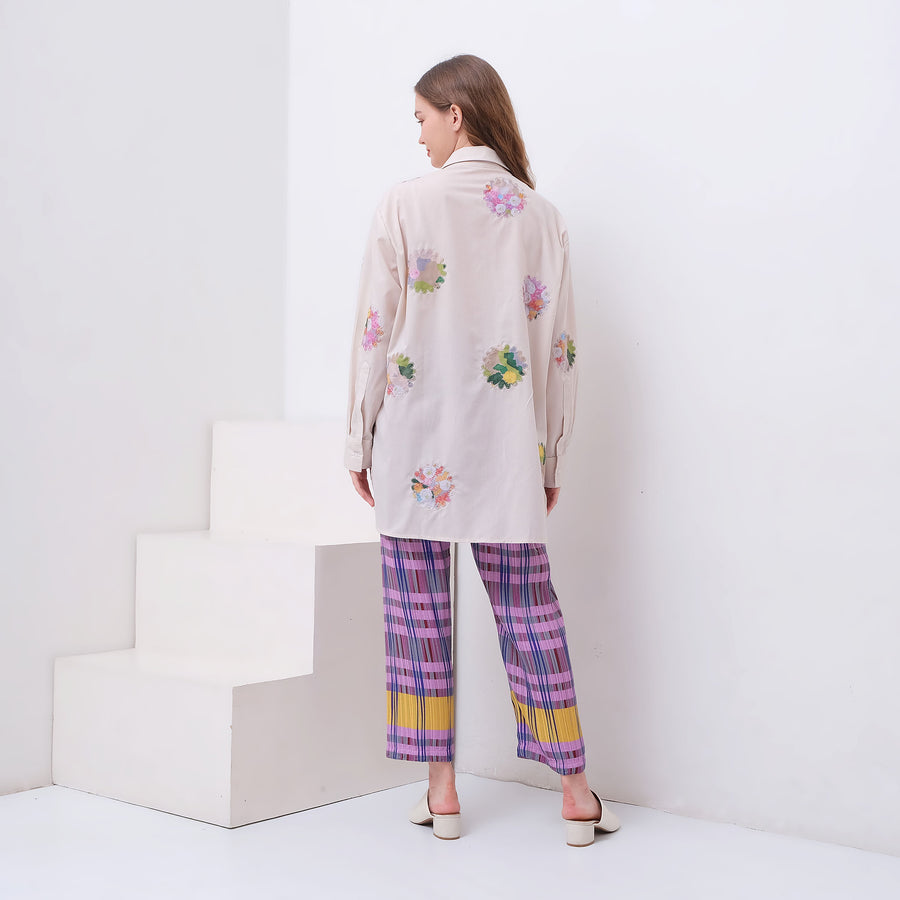 Chrysanthemum Garden Patchwork Long Sleeve Shirt
