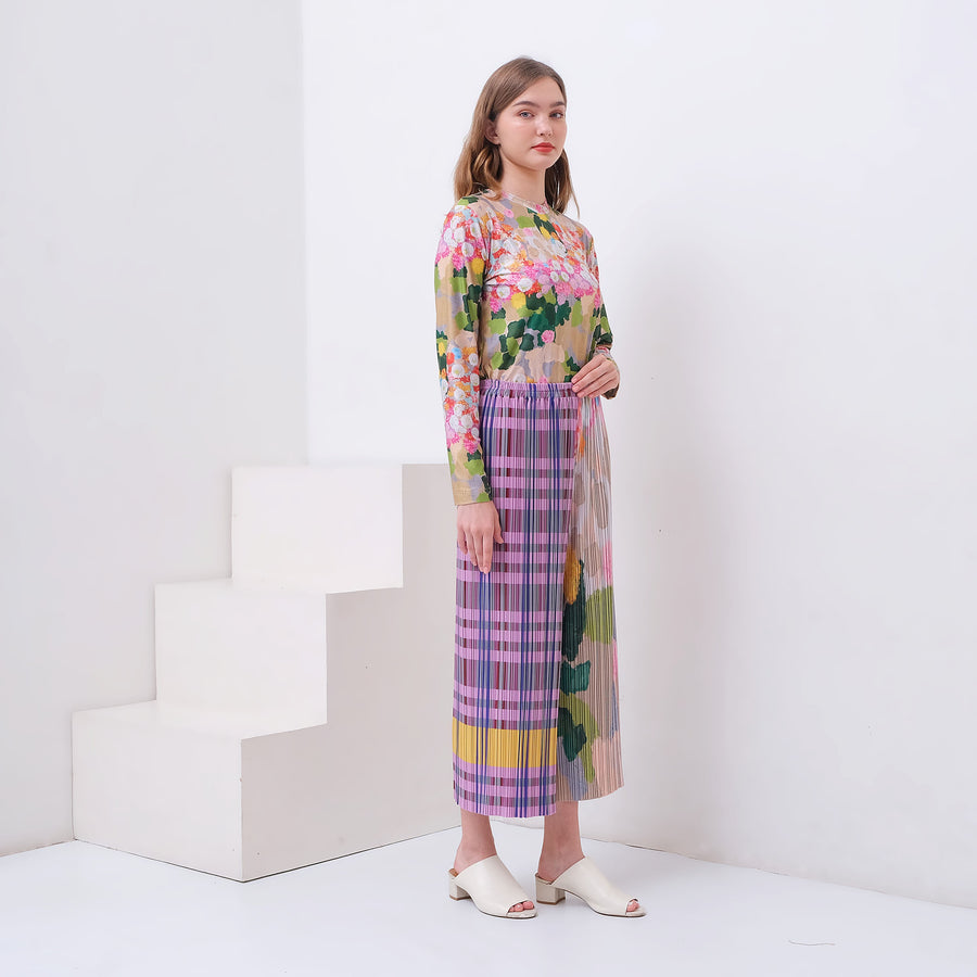 Spliced Cullotes Pleated Pants - KALA x BOO STUDIO