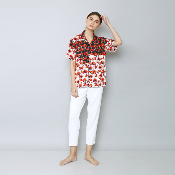 Pretty Poppy White Everyday Shirt