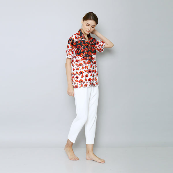 Pretty Poppy White Everyday Shirt