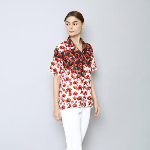 Pretty Poppy White Everyday Shirt