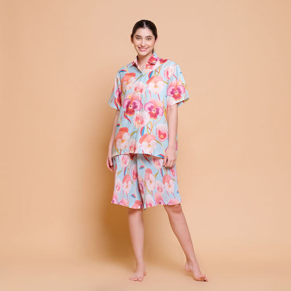 Fancy Pansy Bowling Shirt