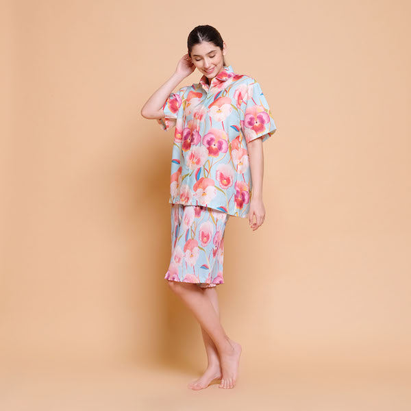 Fancy Pansy Bowling Shirt