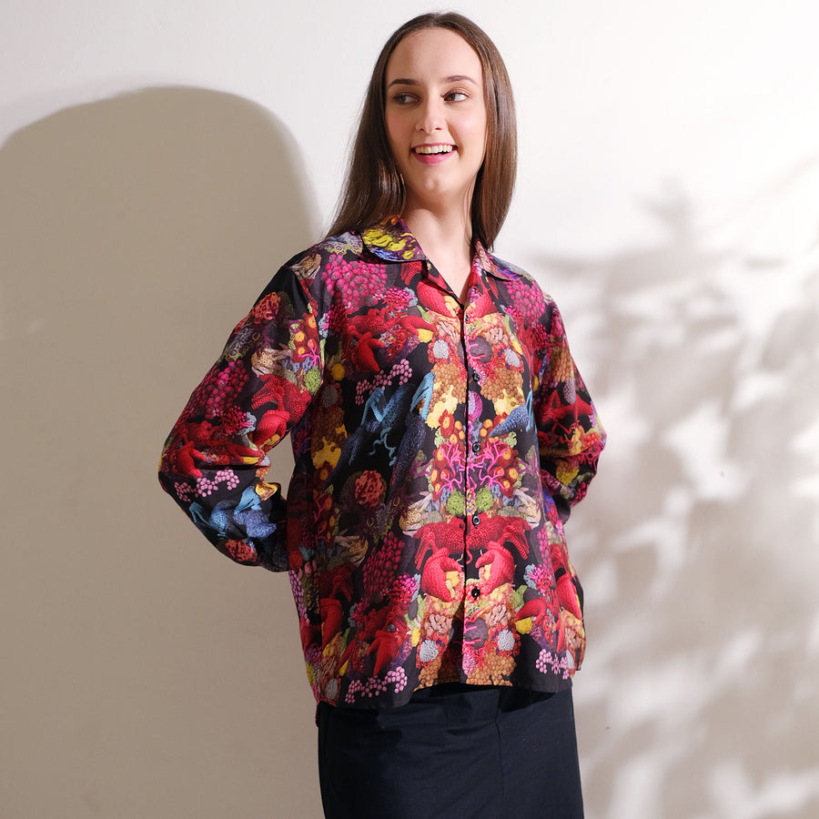 Coral Nation Long Sleeve Shirt - KALA x MULYANA - Twill