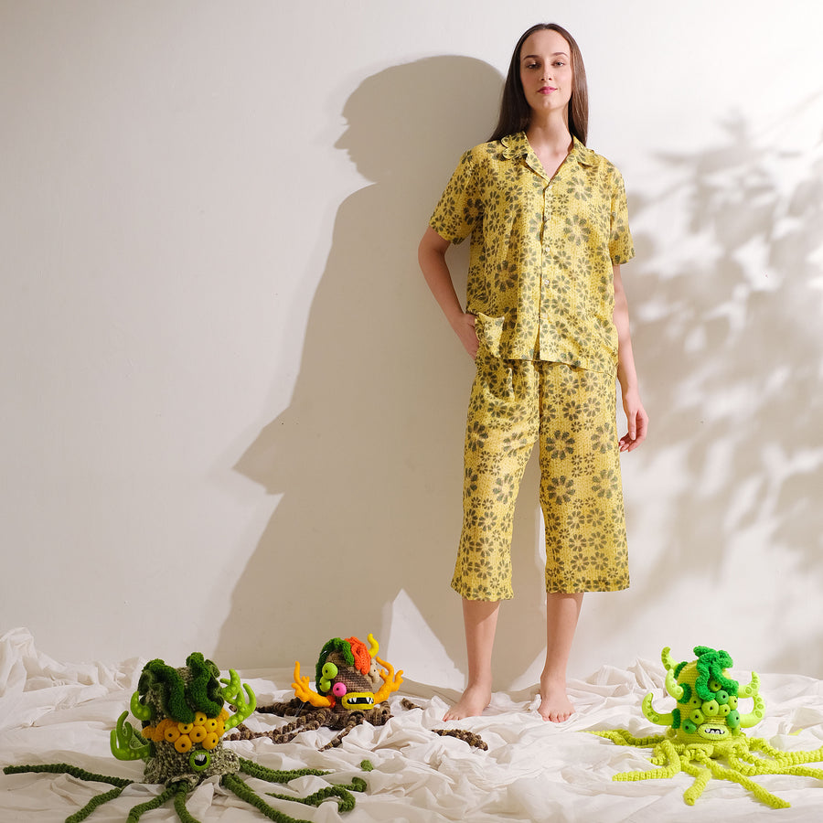 Yellow Crochet Everyday Shirt - KALA x MULYANA