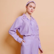 Lilac Embellished Long Sleeve Shirt - KALA x PVRA