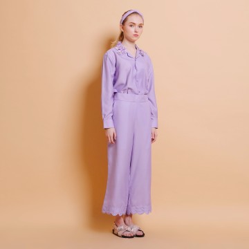 Lilac Embellished Long Sleeve Shirt - KALA x PVRA
