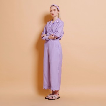 Lilac Embellished Long Sleeve Shirt - KALA x PVRA