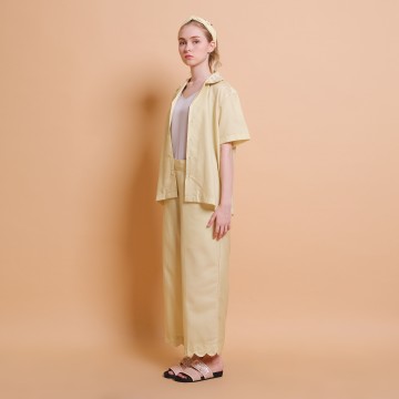 Yellow Embellished Everyday Shirt - KALA x PVRA