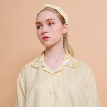Yellow Embellished Long Sleeve Shirt - KALA x PVRA