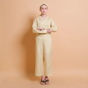 Yellow Embellished Long Sleeve Shirt - KALA x PVRA