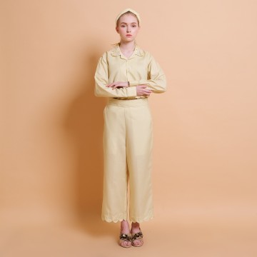 Yellow Embellished Long Sleeve Shirt - KALA x PVRA
