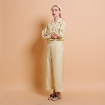 Yellow Embellished Long Sleeve Shirt - KALA x PVRA