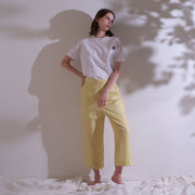 Yellow Scallop Basic Trousers