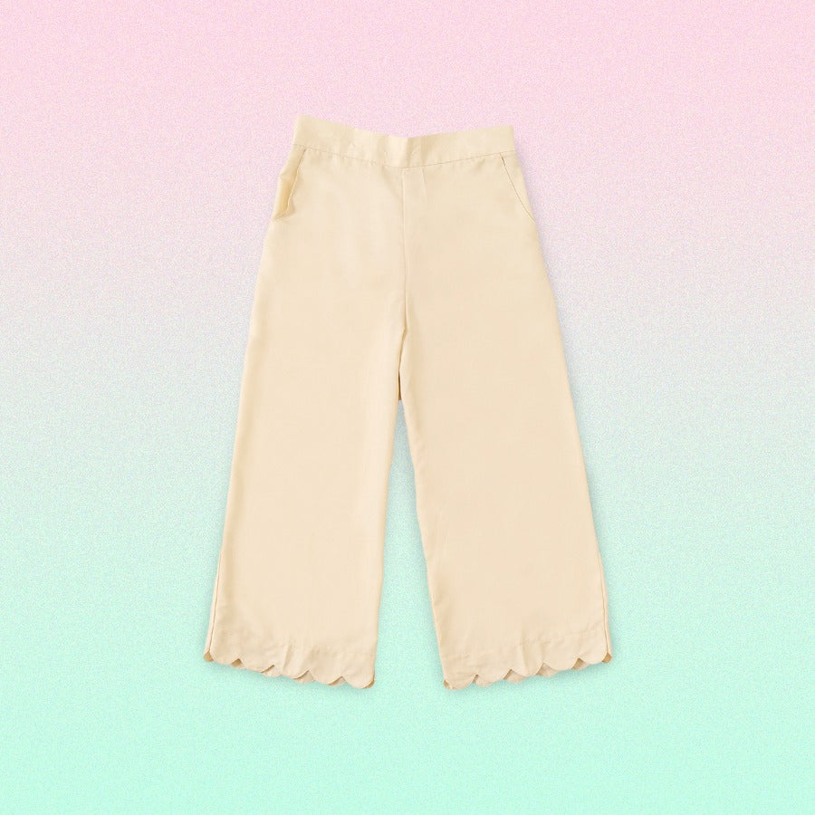Yellow Scallop Basic Trousers