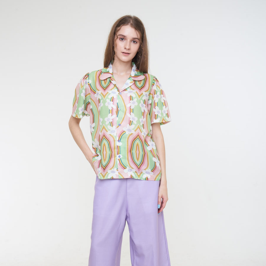 Aloha Sweetheart Puffy Scallop Shirt