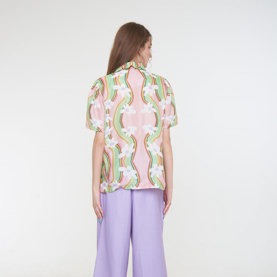 Aloha Sweetheart Puffy Scallop Shirt