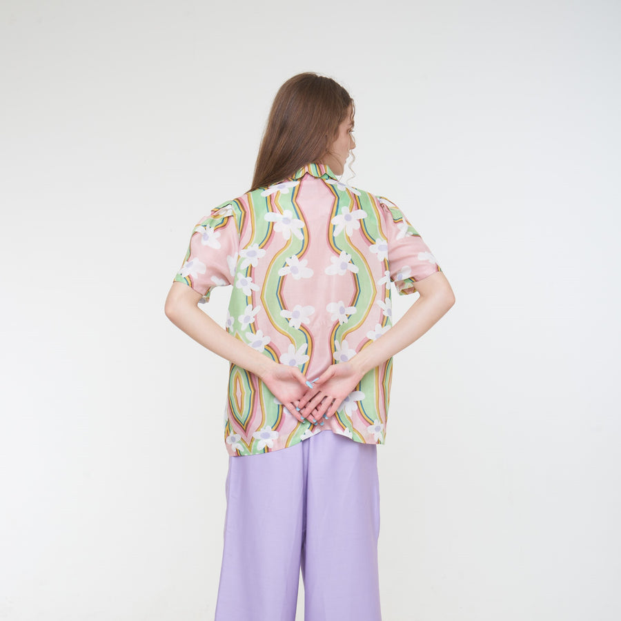 Aloha Sweetheart Puffy Scallop Shirt