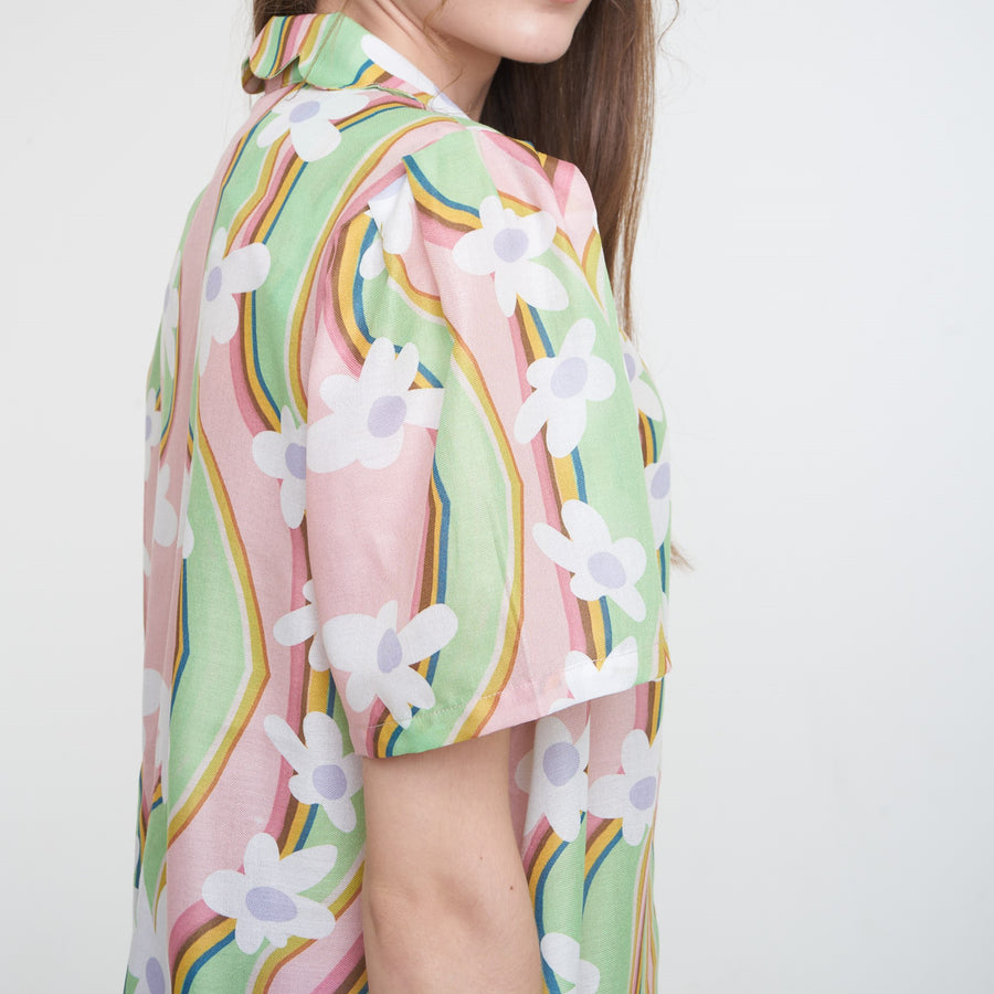 Aloha Sweetheart Puffy Scallop Shirt
