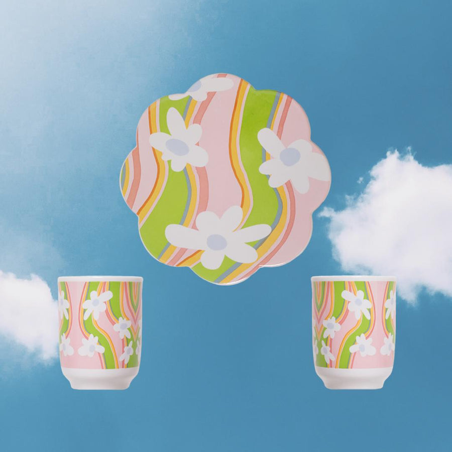 Aloha Sweetheart Mix Set (2 Cups and 1 Flat Platter) - Limited Edition