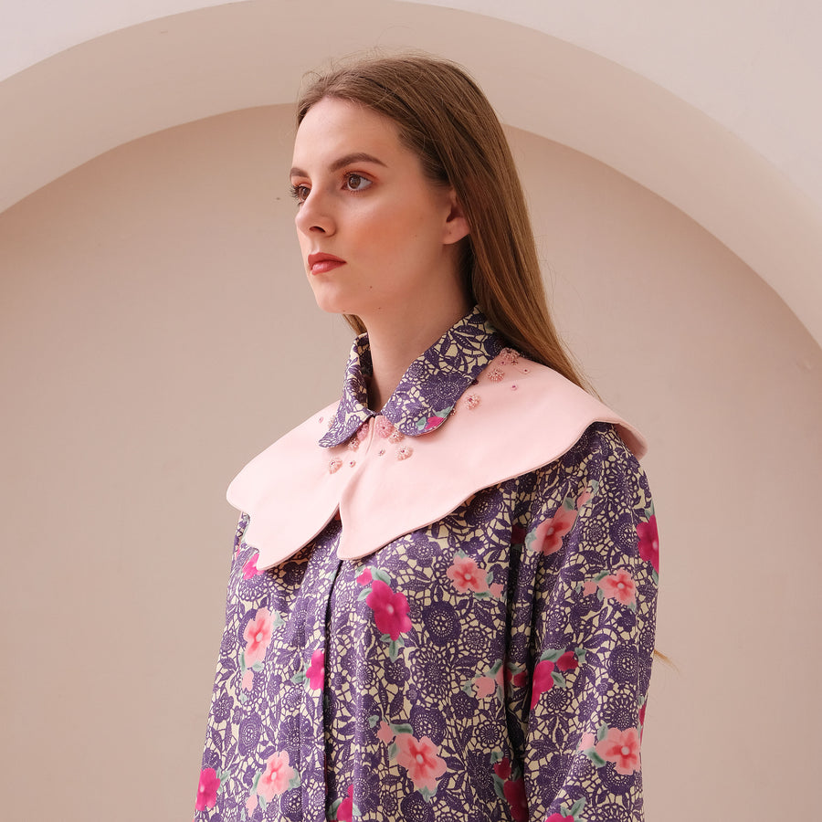 Heather Long Sleeve Shirt with Imelda Collar