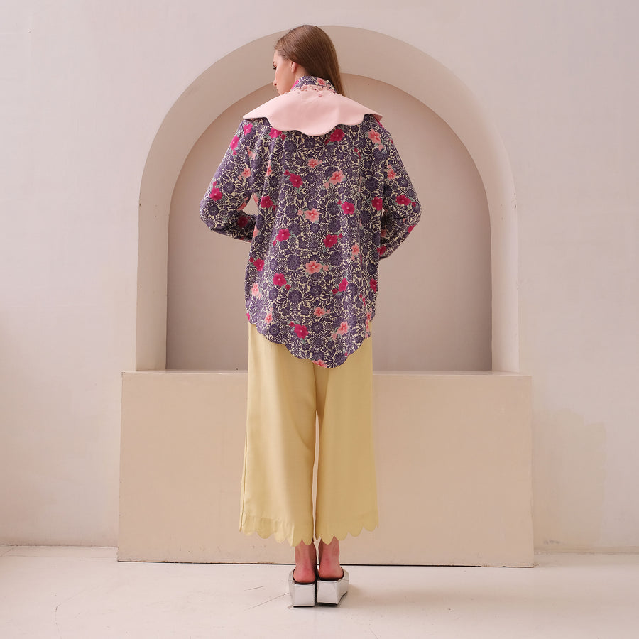 Heather Long Sleeve Shirt with Imelda Collar