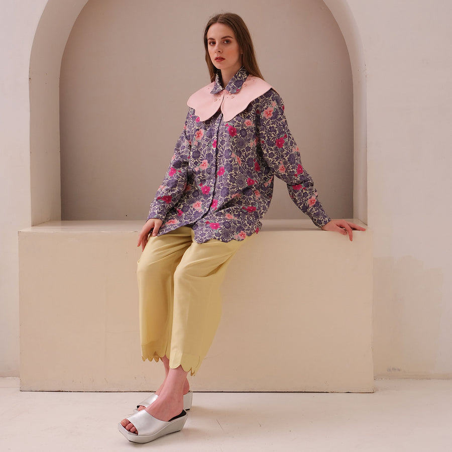 Heather Long Sleeve Shirt with Imelda Collar