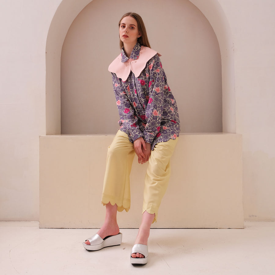 Heather Long Sleeve Shirt with Imelda Collar