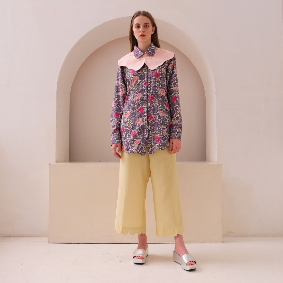 Heather Long Sleeve Shirt with Imelda Collar