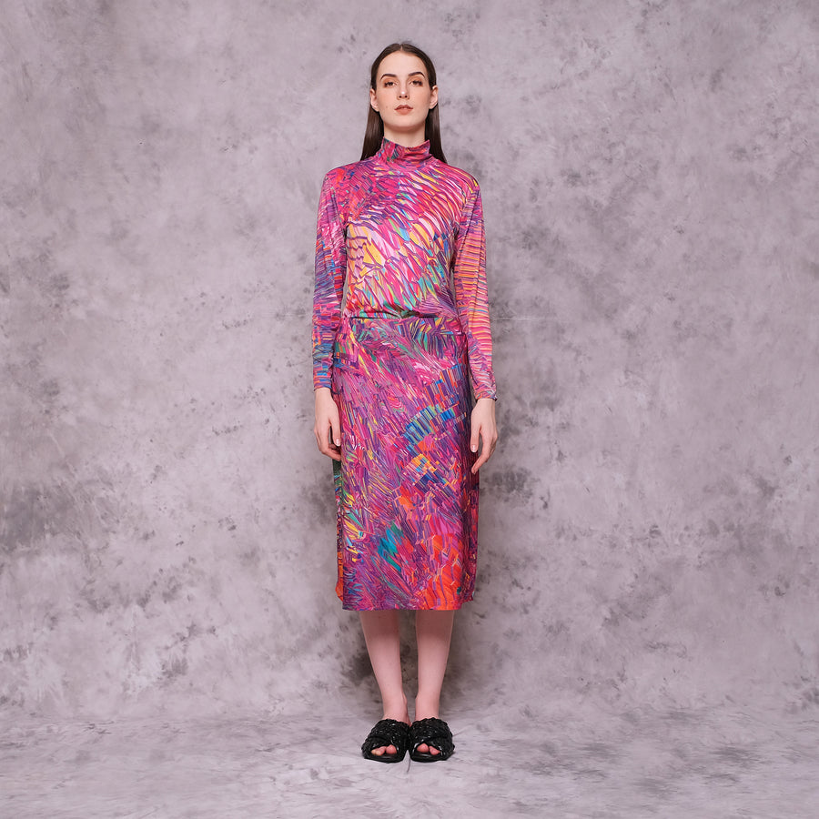 Pink Motion Midi Skirt - KALA x ISHA HENING