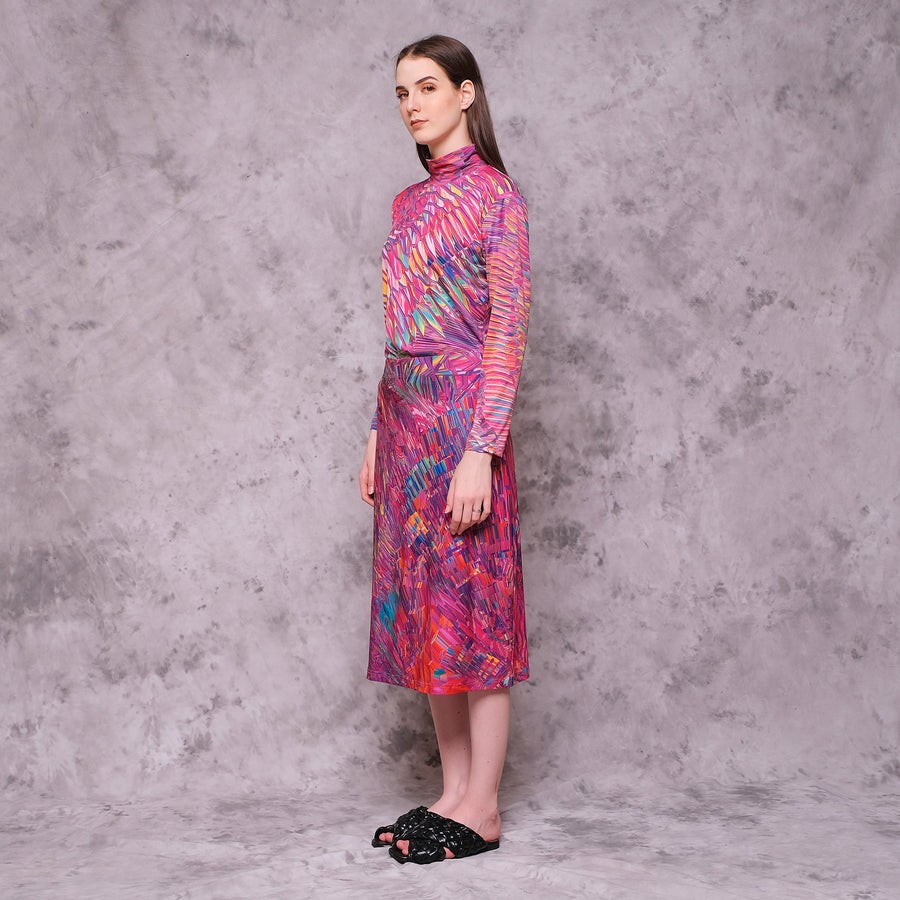 Pink Motion Midi Skirt - KALA x ISHA HENING