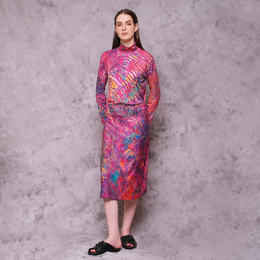 Pink Motion Midi Skirt - KALA x ISHA HENING