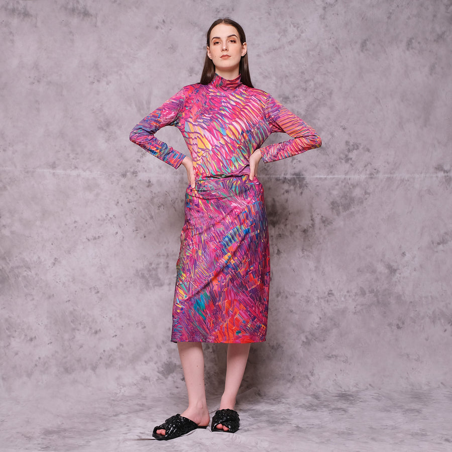 Pink Motion Midi Skirt - KALA x ISHA HENING