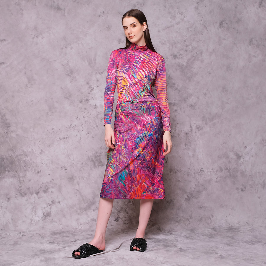 Pink Motion Midi Skirt - KALA x ISHA HENING