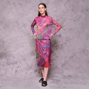 Pink Motion High Neck Top - KALA x ISHA HENING