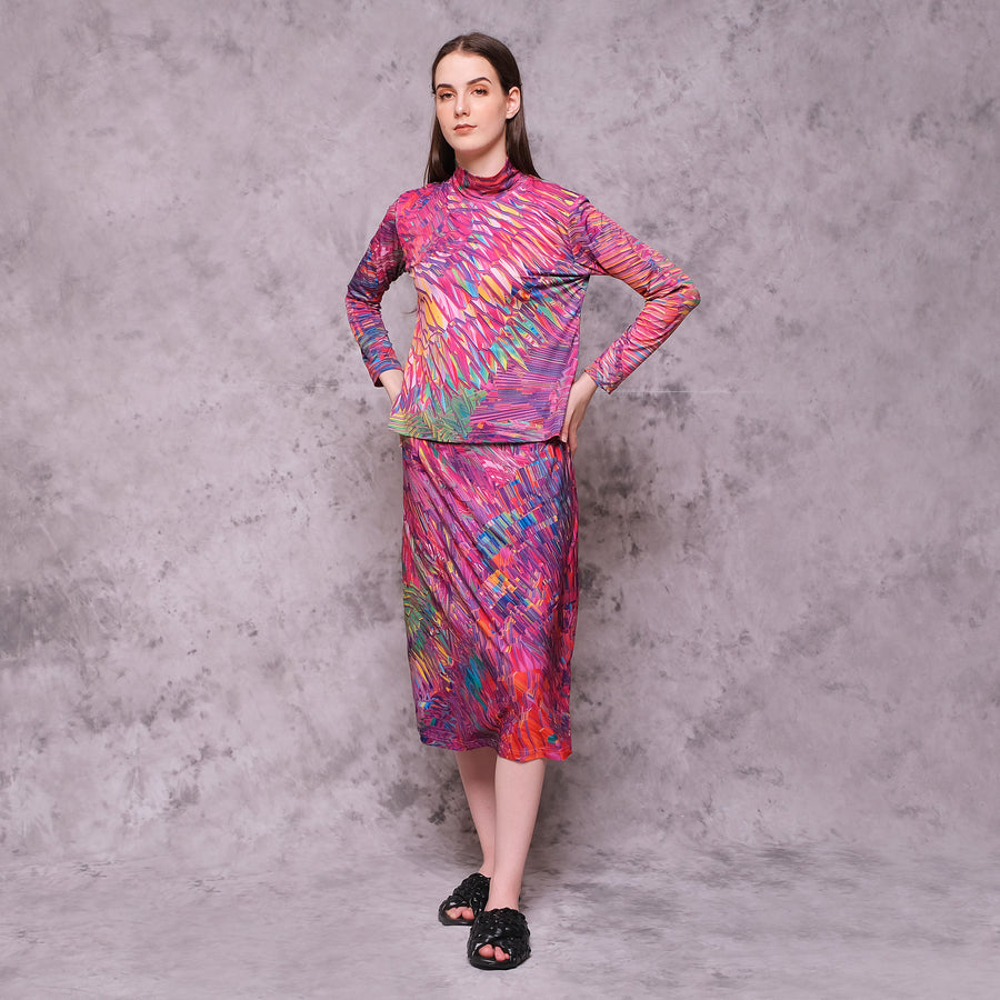 Pink Motion High Neck Top - KALA x ISHA HENING
