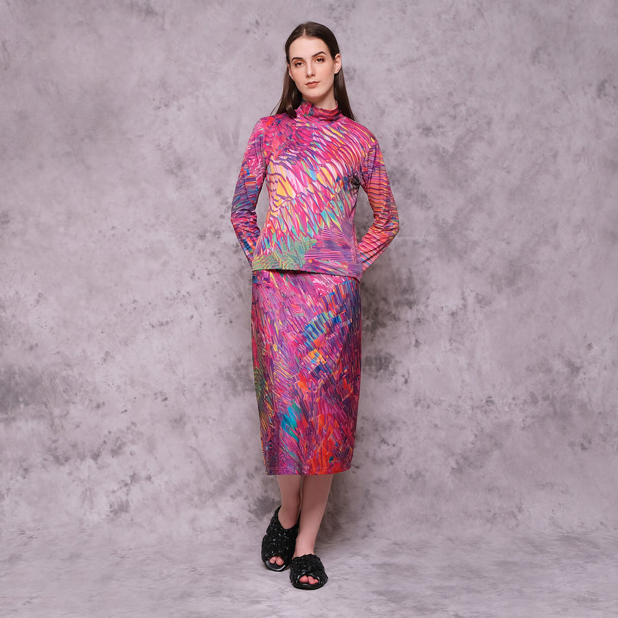Pink Motion High Neck Top - KALA x ISHA HENING