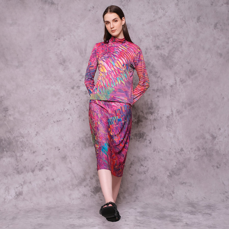Pink Motion High Neck Top - KALA x ISHA HENING
