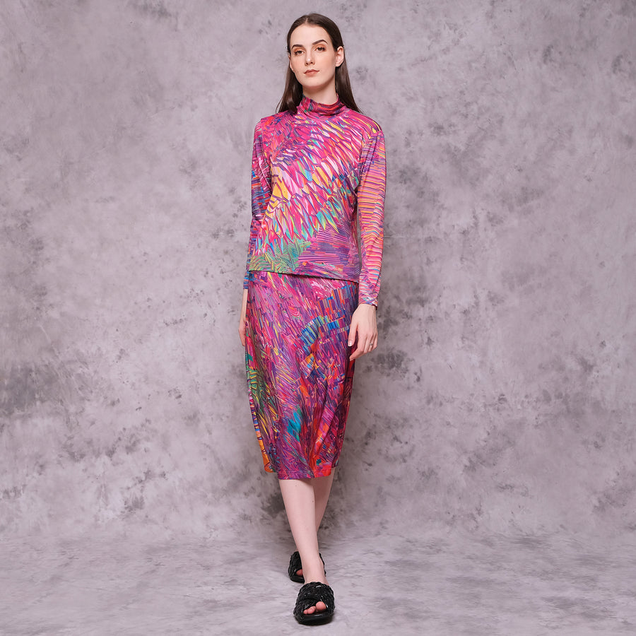 Pink Motion High Neck Top - KALA x ISHA HENING