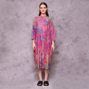 Pink Motion Midi Shirt Dress - KALA x ISHA HENING