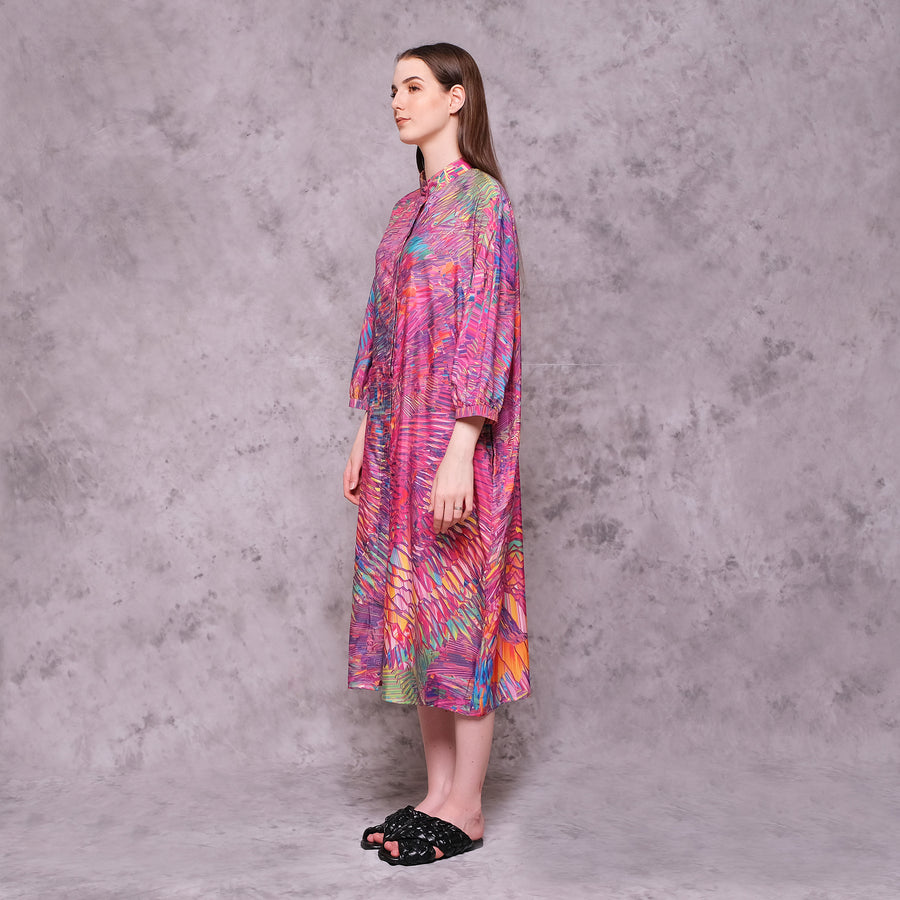 Pink Motion Midi Shirt Dress - KALA x ISHA HENING