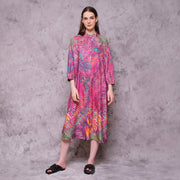 Pink Motion Midi Shirt Dress - KALA x ISHA HENING