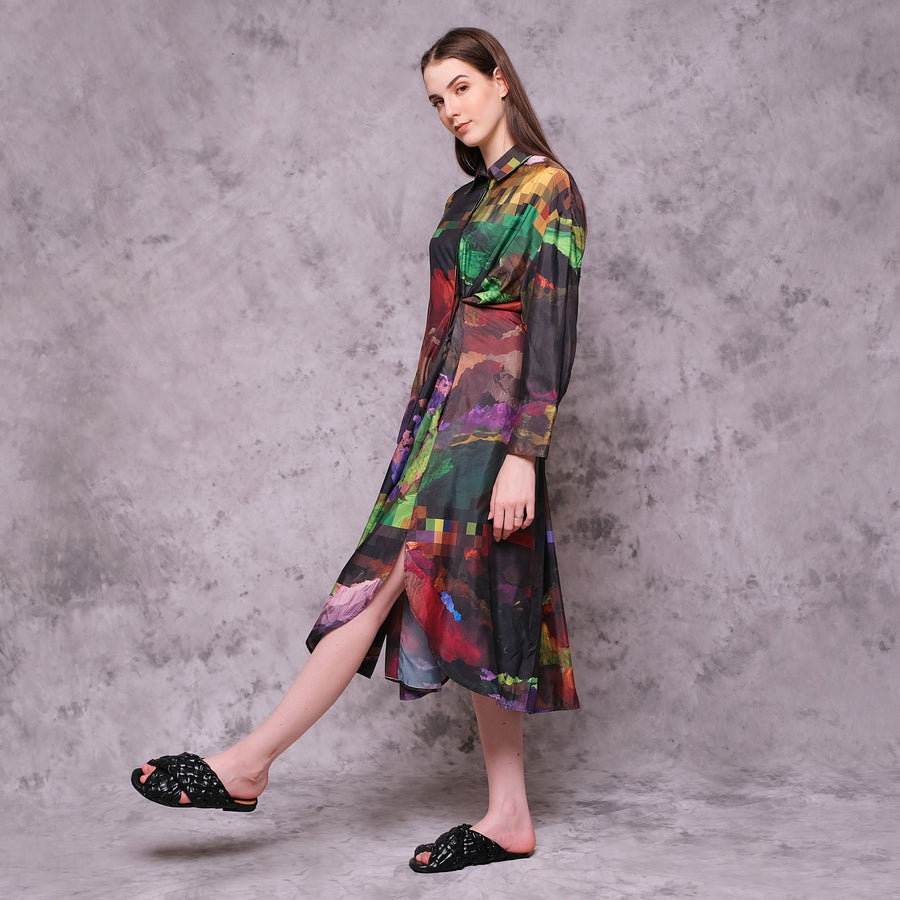 Deep Passage Long Sleeve Dress - KALA x ISHA HENING