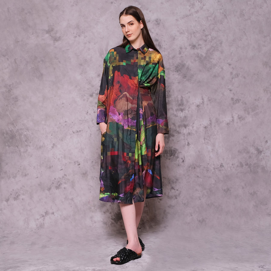 Deep Passage Long Sleeve Dress - KALA x ISHA HENING