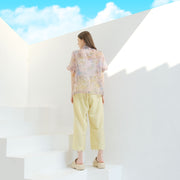 Parisienne Scallop Organza Shirt (Peach)