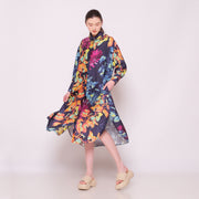 Night Garden Long Sleeved Shirt Dress