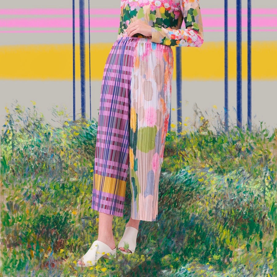 Spliced Cullotes Pleated Pants - KALA x BOO STUDIO